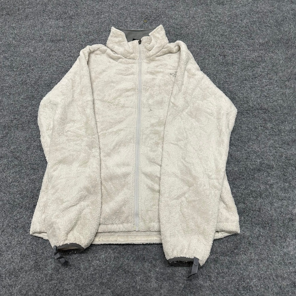 The North Face Fleece Jacket Womens Size L Cream Osito Full Zip Soft Outdoor